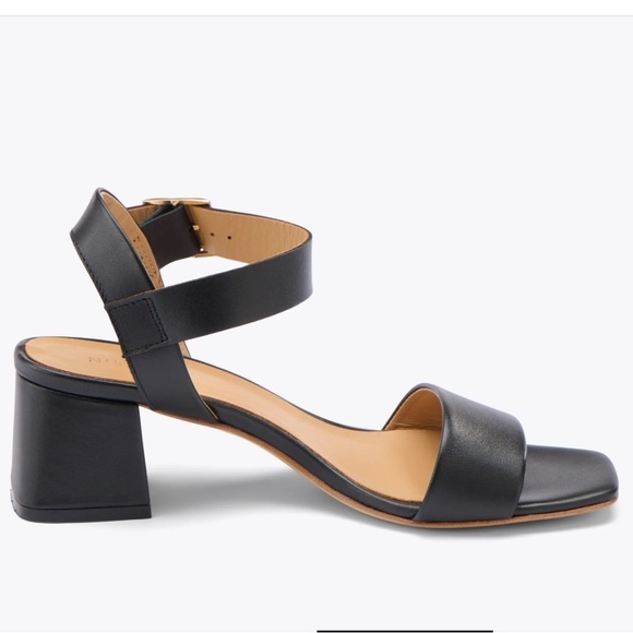 Nisolo Stella Go To Block Heel Black Leather Sandals Size 6 - Picture 5 of 10